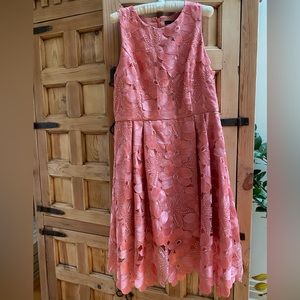 White House Black Market floral lace dress- Gelato (Salmon) - Size 14